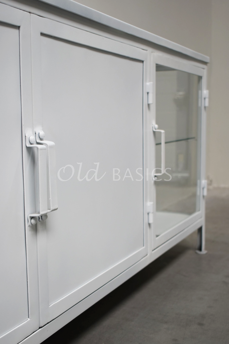 Detail van Dressoir Lounge Blanc, wit, materiaal staal